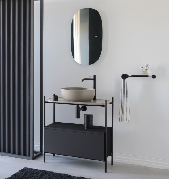 Зеркало Scarabeo с подсветкой с розеткой и выключателем 100х45 овальное 2207