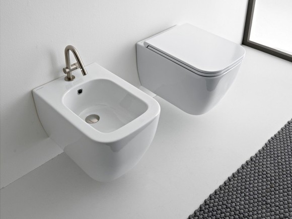 Биде Scarabeo TEOREMA 2.0 подвесное с одним отверстием цвет белый 5127