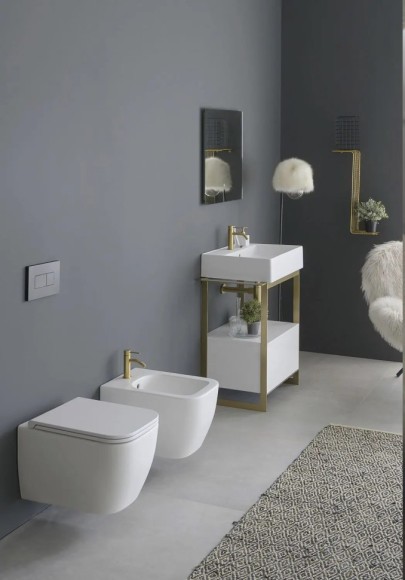 Биде Scarabeo TEOREMA 2.0 подвесное с одним отверстием цвет белый 5127