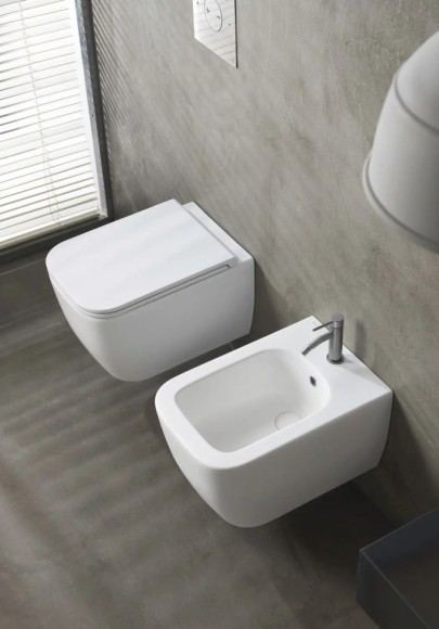 Биде Scarabeo TEOREMA 2.0 подвесное с одним отверстием цвет белый 5127