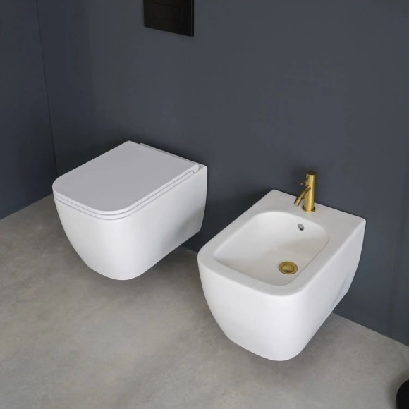 Биде Scarabeo TEOREMA 2.0 подвесное с одним отверстием цвет белый 5127