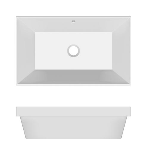 Раковина Scarabeo TEOREMA 2.0 полувстраиваемая с переливом без отверстий цвет белый 5131