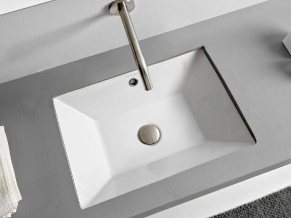 Раковина Scarabeo TEOREMA 2.0 встраиваемая снизу с переливом без отверстий цвет белый 5134 Раковина Scarabeo TEOREMA 2.0 встраиваемая снизу с переливом без отверстий цвет белый 5134