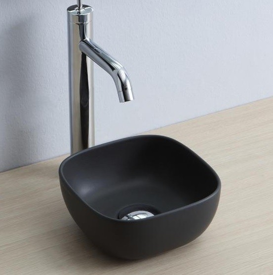 Раковина Scarabeo GLAM накладная без перелива без отверстий цвет черный матовый 1809 49