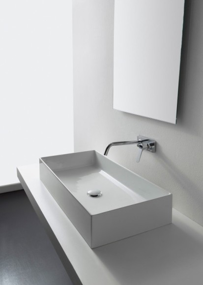 Раковина Scarabeo TEOREMA 2.0 накладная без перелива без отверстий цвет белый 5101