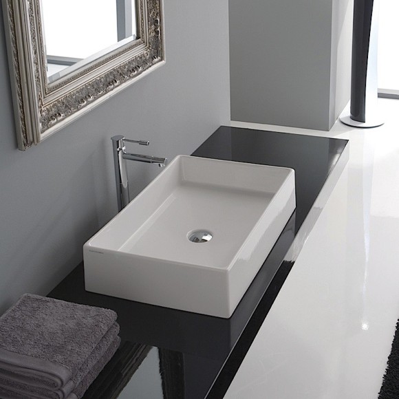 Раковина Scarabeo TEOREMA 2.0 накладная без перелива без отверстий цвет белый 5101