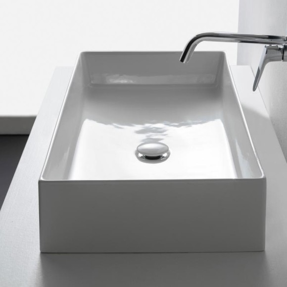 Раковина Scarabeo TEOREMA 2.0 накладная без перелива без отверстий цвет белый 5102